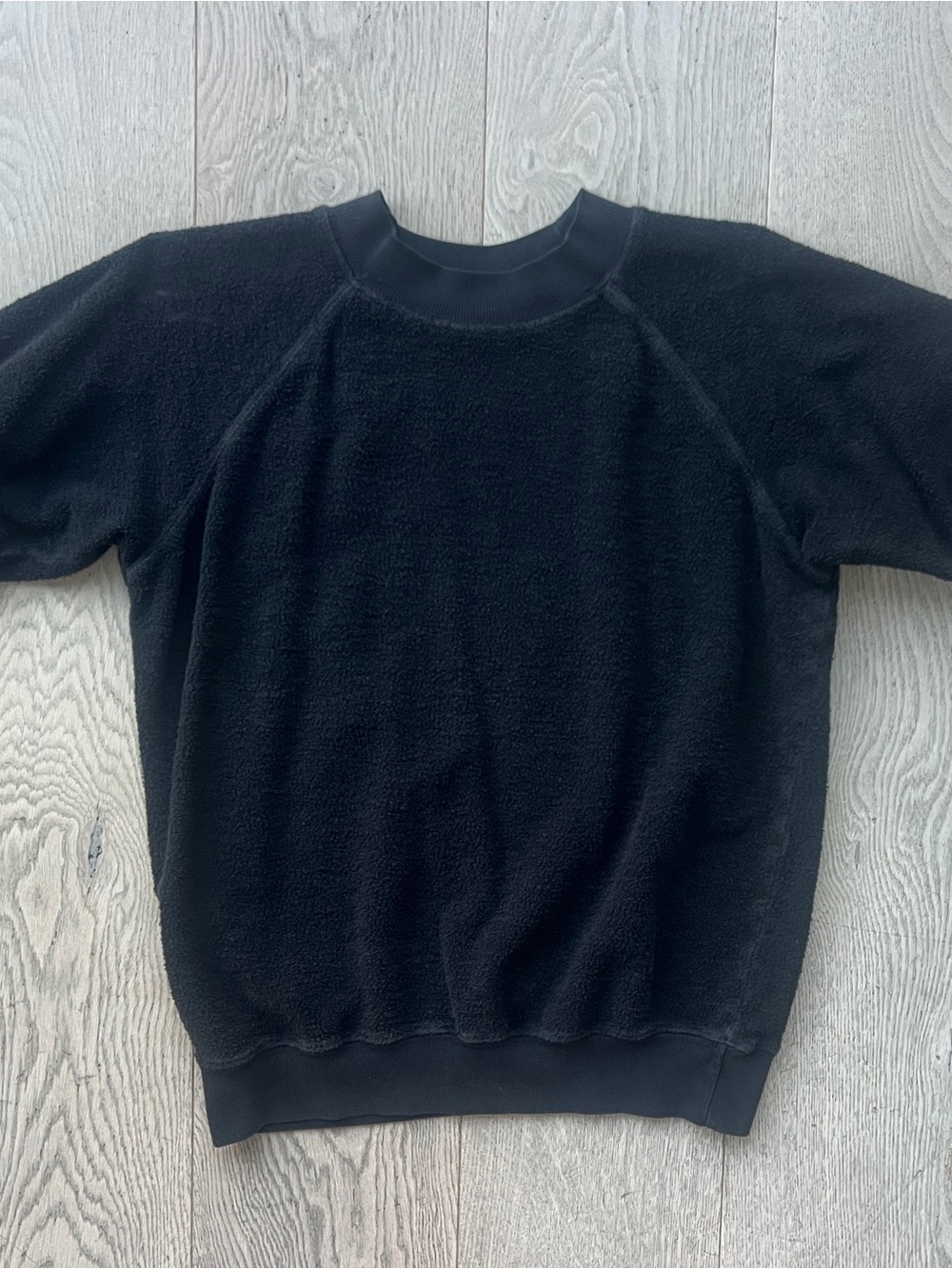 Jungmaven Size XS Short Sleeve Raglan Sweatshirt in Black